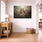 cuadro canvas mascotas carrera corgi horizontal