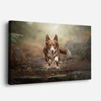 cuadro canvas mascotas carrera corgi horizontal