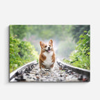 cuadro canvas mascotas rieles reales horizontal
