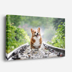 cuadro canvas mascotas rieles reales horizontal