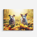 cuadro canvas mascotas dúo otoñal horizontal