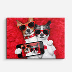 cuadro canvas mascotas selfie carmesí horizontal
