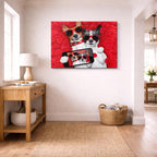 cuadro canvas mascotas selfie carmesí horizontal