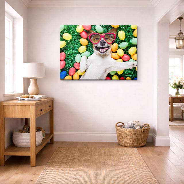 cuadro canvas mascotas fiesta de pascua horizontal