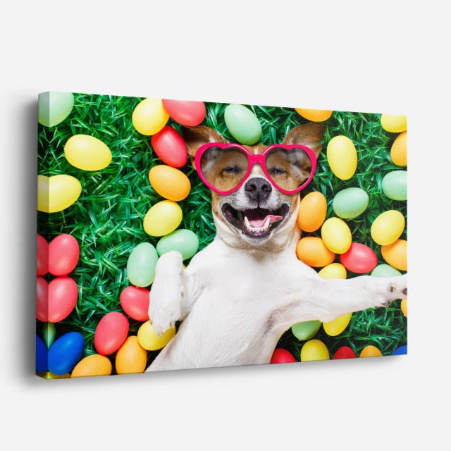cuadro canvas mascotas fiesta de pascua horizontal