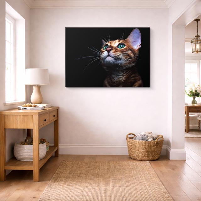 cuadro canvas mascotas mirada esmeralda horizontal