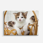 cuadro canvas mascotas canasta de otoño horizontal