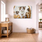 cuadro canvas mascotas canasta de otoño horizontal