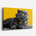 cuadro canvas mascotas moño dorado horizontal
