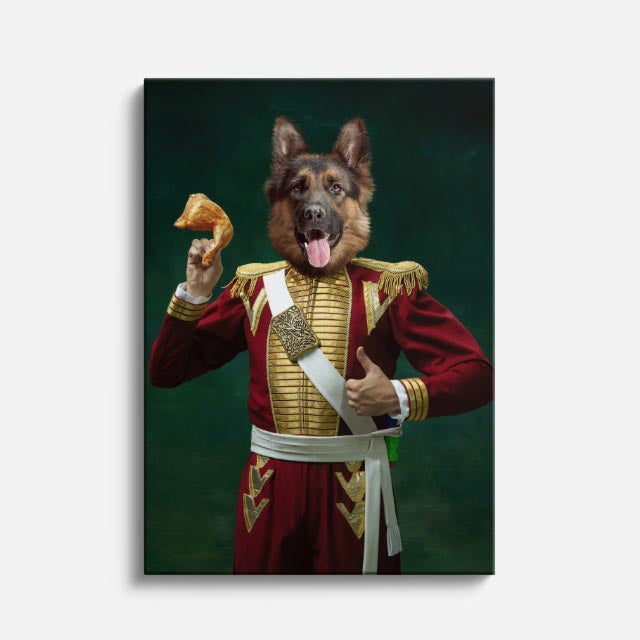 cuadro canvas mascotas capitán canino vertical