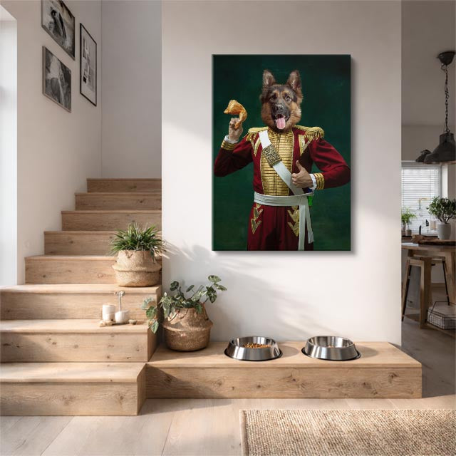 cuadro canvas mascotas capitán canino vertical