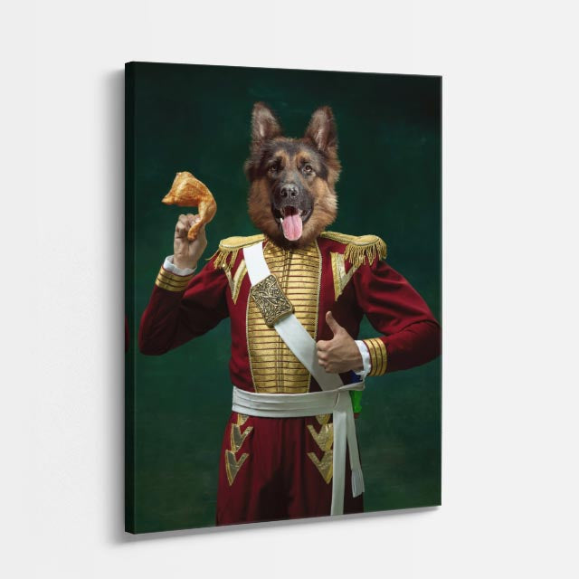 cuadro canvas mascotas capitán canino vertical