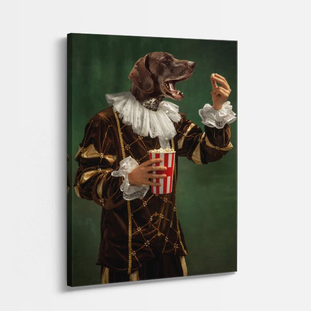 cuadro canvas mascotas maestre del terrier vertical