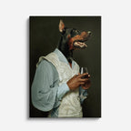 cuadro canvas mascotas caballero doberman vertical