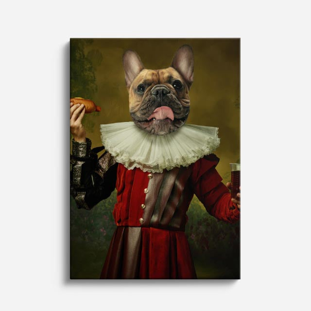 cuadro canvas mascotas bufón francés vertical