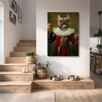 cuadro canvas mascotas bufón francés vertical
