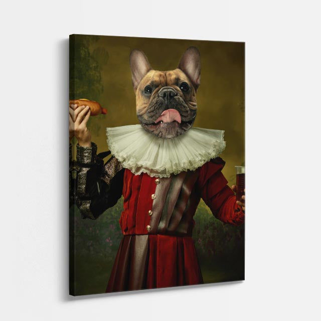 cuadro canvas mascotas bufón francés vertical