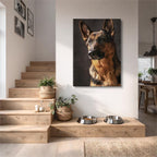 cuadro canvas mascotas pastor de ébano vertical
