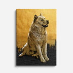 cuadro canvas mascotas lobo dorado vertical