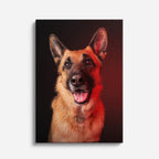 cuadro canvas mascotas guardia carmesí vertical