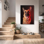 cuadro canvas mascotas guardia carmesí vertical