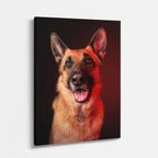 cuadro canvas mascotas guardia carmesí vertical