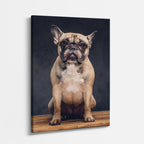 cuadro canvas mascotas bulldog del trono vertical