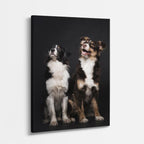 cuadro canvas mascotas dúo fraterno vertical