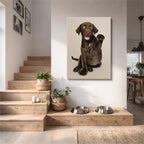 cuadro canvas mascotas chocolate travieso vertical