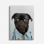 cuadro canvas mascotas pug de ciudad vertical