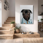 cuadro canvas mascotas pug de ciudad vertical
