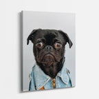 cuadro canvas mascotas pug de ciudad vertical