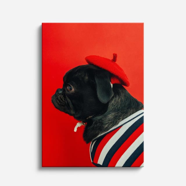 cuadro canvas mascotas pug vanguardista vertical