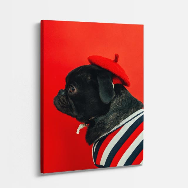 cuadro canvas mascotas pug vanguardista vertical