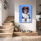 cuadro canvas mascotas yorkie elegante vertical