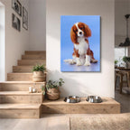 cuadro canvas mascotas spaniel celeste vertical