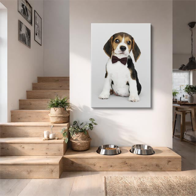 cuadro canvas mascotas beagle de estudio vertical