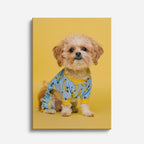 cuadro canvas mascotas caniche de verano vertical
