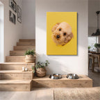 cuadro canvas mascotas caniche del sol vertical