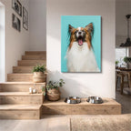 cuadro canvas mascotas papillon sonriente vertical