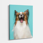 cuadro canvas mascotas papillon sonriente vertical