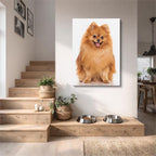 cuadro canvas mascotas león pomerania vertical
