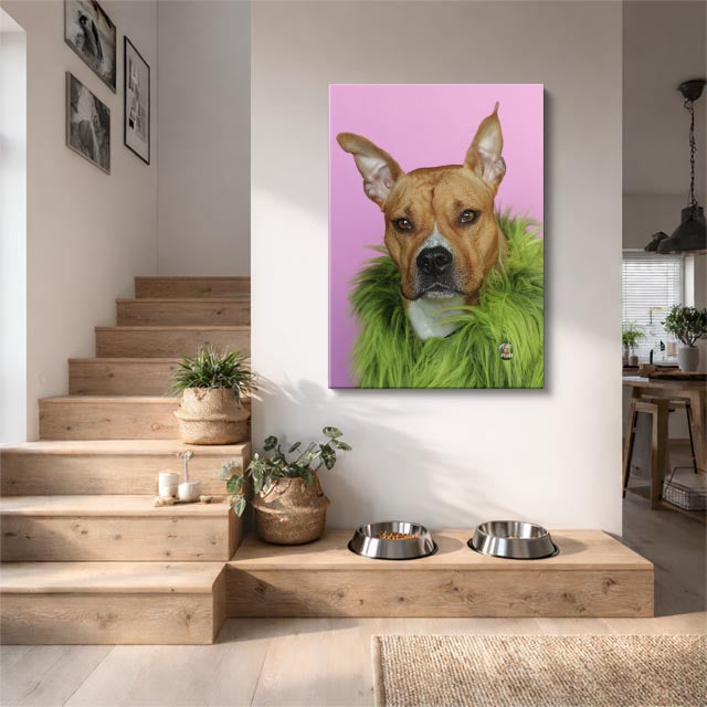 cuadro canvas mascotas retrato de pasto vertical