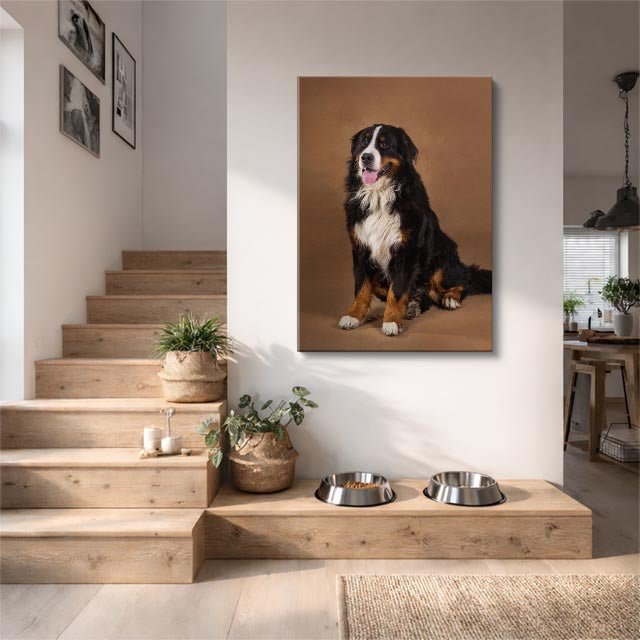 cuadro canvas mascotas bernés clásico vertical