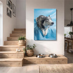 cuadro canvas mascotas husky celeste vertical