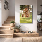 cuadro canvas mascotas cachorro de pradera vertical