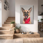 cuadro canvas mascotas centinela carmesí vertical