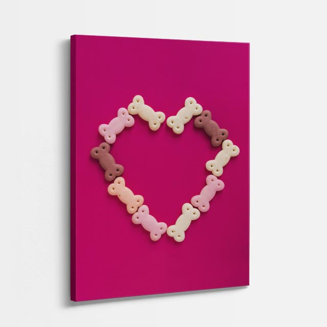 cuadro canvas mascotas corazón de lealtad vertical