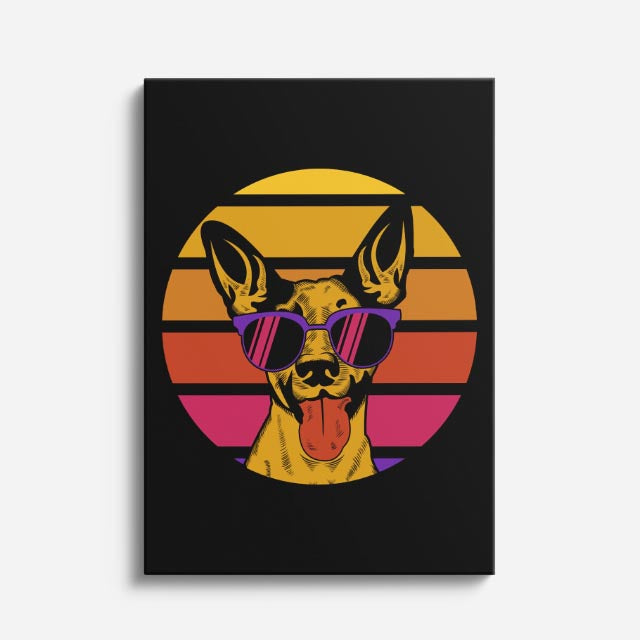 perro neón retro