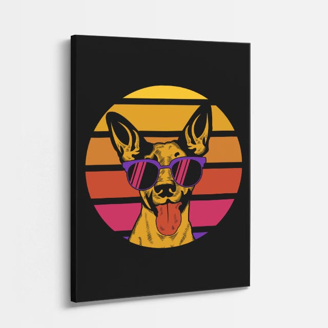 perro neón retro